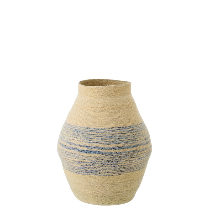 Cesto em junco azul e bege 40x40x50 cm Cesto em junco azul e bege 40x40x50 cm