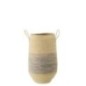 Cesto con manici in giunco blu e beige 34x34x60 cm Cesto con manici in giunco blu e beige 34x34x60 cm