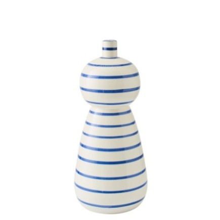 Vaso de cerâmica branco e azul 17x17x50 cm