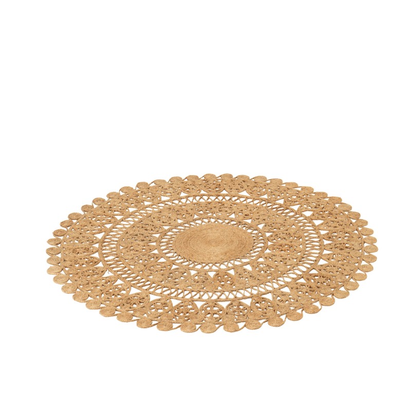 Tapis oriental rond en jute naturel 125x125x0.5 cm Tapis oriental rond en jute naturel 125x125x0.5 cm
