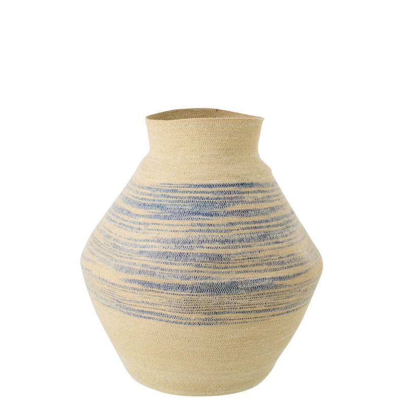 Cesto in giunco blu e beige 56x56x70 cm Cesto in giunco blu e beige 56x56x70 cm
