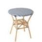 Mesa bistró de ratán blanco y azul 70 x 70 x 75 cm Mesa bistró de ratán blanco y azul 70 x 70 x 75 cm