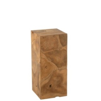 Base in legno di teak beige 35x35x80 cm