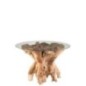 Mesa de jantar em madeira de teca bege 140x140x75 cm Mesa de jantar em madeira de teca bege 140x140x75 cm