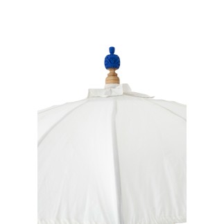 Sombrilla de madera y algodón beige 180 x 180 x 260 cm