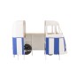 Móvel bar em metal branco e azul 180x64x102 cm