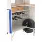 Móvel bar em metal branco e azul 180x64x102 cm