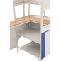 Móvel bar em metal branco e azul 180x64x102 cm