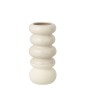 Vaso com anéis em porcelana branca quebrada 13,5 x 13,5 x 30,5 cm Vaso com anéis em porcelana branca quebrada 13,5 x 13,5 x 30,5 cm