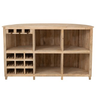 Mobile bar in legno di mango naturale 180x65x108 cm
