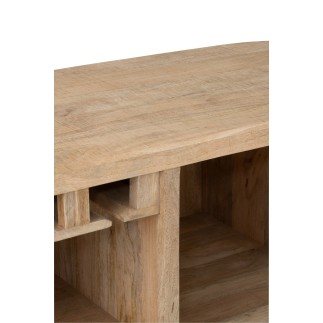 Mobile bar in legno di mango naturale 180x65x108 cm