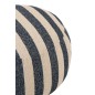 Pouf en bois et textile blanc cassé et bleu 61.5x61.5x45.5 cm Pouf en bois et textile blanc cassé et bleu 61.5x61.5x45.5 cm