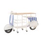 Meuble bar scooter en métal blanc et bleu 180x64x102 cm Meuble bar scooter en métal blanc et bleu 180x64x102 cm