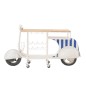 Mueble bar scooter de metal blanco y azul 180 x 64 x 102 cm Mueble bar scooter de metal blanco y azul 180 x 64 x 102 cm