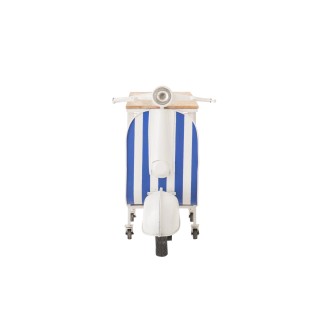 Mueble bar scooter de metal blanco y azul 180 x 64 x 102 cm