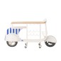 Meuble bar scooter en métal blanc et bleu 180x64x102 cm Meuble bar scooter en métal blanc et bleu 180x64x102 cm