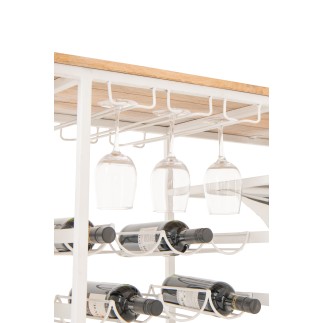 Meuble bar scooter en métal blanc et bleu 180x64x102 cm