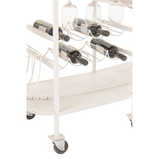 Mueble bar scooter de metal blanco y azul 180 x 64 x 102 cm