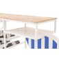 Meuble bar scooter en métal blanc et bleu 180x64x102 cm Meuble bar scooter en métal blanc et bleu 180x64x102 cm