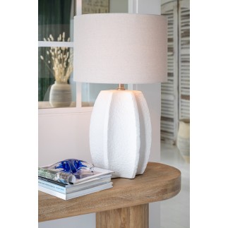 Lampe de table en céramique blanc 40.5x40.5x70 cm