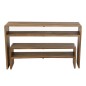 Consola con estante de madera de teca reciclada natural 130x30x80 cm (juego de 2) Consola con estante de madera de teca reciclada natural 130x30x80 cm (juego de 2)