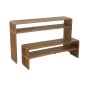 Consola con estante de madera de teca reciclada natural 130x30x80 cm (juego de 2) Consola con estante de madera de teca reciclada natural 130x30x80 cm (juego de 2)