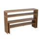 Consola con estante de madera de teca reciclada natural 130x30x80 cm (juego de 2) Consola con estante de madera de teca reciclada natural 130x30x80 cm (juego de 2)