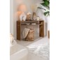 Consola con estante de madera de teca reciclada natural 130x30x80 cm (juego de 2) Consola con estante de madera de teca reciclada natural 130x30x80 cm (juego de 2)