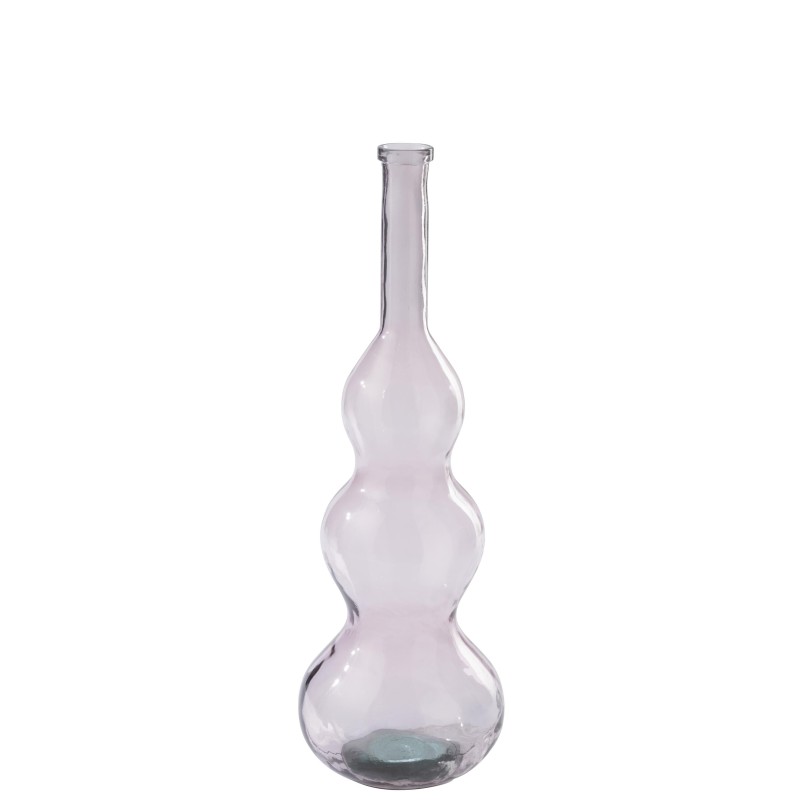 Vaso a forma di bottiglia in vetro rosa, 33x33x100 cm Vaso a forma di bottiglia in vetro rosa, 33x33x100 cm