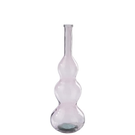 Jarrón de cristal rosa con forma de botella, 33 x 33 x 100 cm