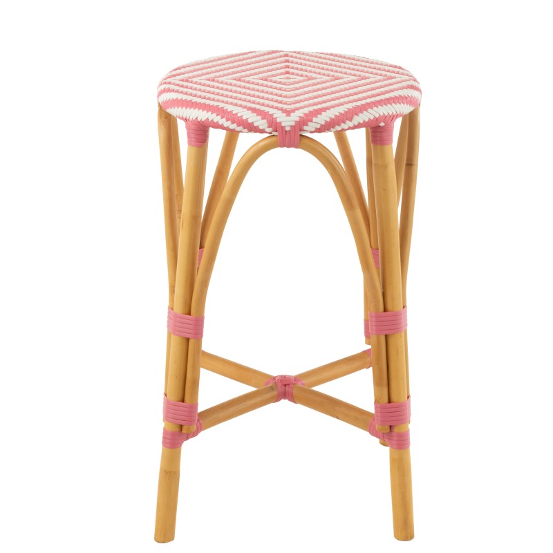 Taburete alto de ratán rosa, 38 x 38 x 65 cm Taburete alto de ratán rosa, 38 x 38 x 65 cm