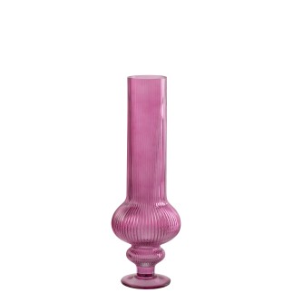 Jarrón «Ada» de cristal rosa, 13,5 x 13,5 x 40 cm