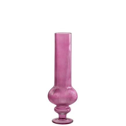 Jarrón «Ada» de cristal rosa, 13,5 x 13,5 x 40 cm