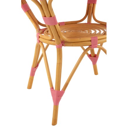 Table en rotin rose 89x90x75 cm