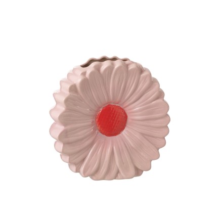 Jarrón «Fleur» de porcelana rosa, 26,5 x 9 x 26,5 cm