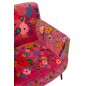Fauteuil à fleur en tissu rose et bois de manguier 64x75x84 cm Fauteuil à fleur en tissu rose et bois de manguier 64x75x84 cm