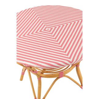 Tavolino in rattan rosa 89x90x75 cm