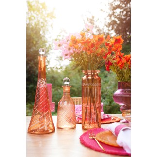 Caraffa in vetro arancione 13x13x43 cm