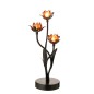Candeeiro de mesa LED em forma de flor rosa, em metal preto, 20,8 x 18,7 x 36,5 cm Candeeiro de mesa LED em forma de flor rosa, em metal preto, 20,8 x 18,7 x 36,5 cm