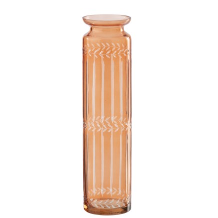 Vaso de vidro laranja 10 x 10 x 41 cm