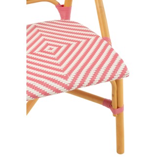 Silla de mimbre rosa 47 x 56 x 85 cm