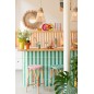 Sgabello basso in rattan rosa 33x33x44,5 cm Sgabello basso in rattan rosa 33x33x44,5 cm