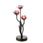 Lampe de table LED fleur rose en métal noir 20.8x18.7x36.5 cm Lampe de table LED fleur rose en métal noir 20.8x18.7x36.5 cm