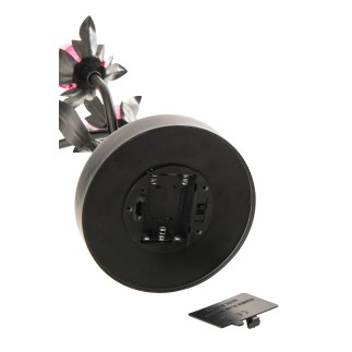 Lámpara de mesa LED con forma de flor rosa, de metal negro, 20,8 x 18,7 x 36,5 cm