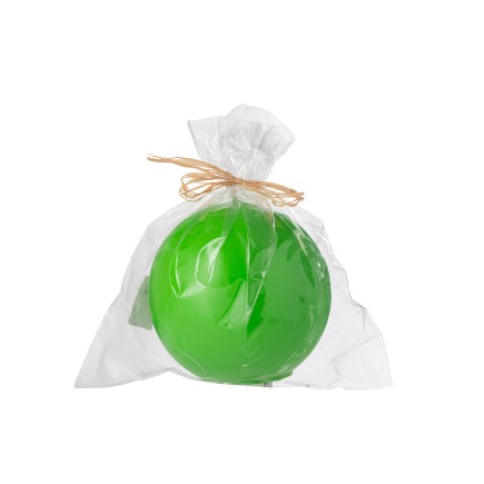 Bougie boule 50H vert D.15 cm