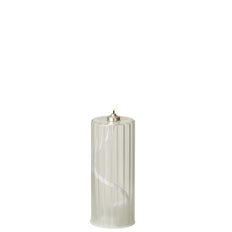 Vela LED de cristal transparente, 6 x 6 x 14 cm Vela LED de cristal transparente, 6 x 6 x 14 cm