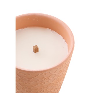 Candela in ceramica beige 12x12x11 cm