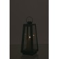 Lanterna com vela LED em vidro turquesa 17x17x40,5 cm Lanterna com vela LED em vidro turquesa 17x17x40,5 cm