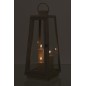 Lanterna com vela LED em vidro branco 24x24x59 cm Lanterna com vela LED em vidro branco 24x24x59 cm