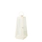 Lanterne avec bougie LED en verre blanc 17x17x40.5 cm Lanterne avec bougie LED en verre blanc 17x17x40.5 cm